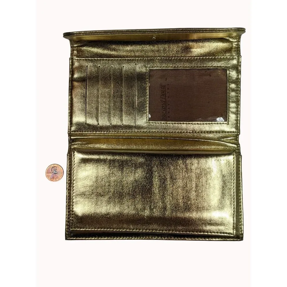 Vintage Whiting & Davis Gold Mesh Wallet Checkbook Clutch NOS Glam Coquette 70s